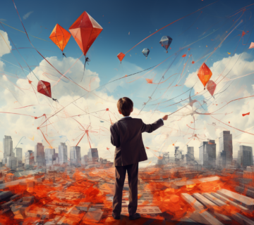 mquinteroai_the_businessman_boy_with_a_kite_flying_in_front_of